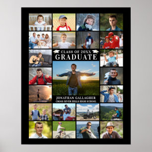 Graduate 23 Photo Collage Your Colour Personalized Poster
