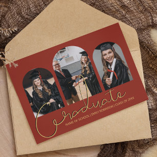 Graduate 3 Arched Photo Collage Announcement