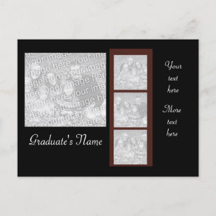 Graduate 4-photo holder invite! invitation postcard