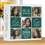 Graduate 5 Photo Collage Emerald Green Graduation Binder<br><div class="desc">Graduation Photo Album & Graduate Memory Book ~ modern and elegant photo collage graduation photo album. Customize with 5 of your favourite senior or college photos, and personalize with monogram initial, name, graduating year, high school or college initials. These unique trendy and stylish graduation binders will be a treasured keepsake....</div>