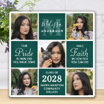 Graduate 5 Photo Collage Emerald Green Graduation Plaque<br><div class="desc">Celebrate your graduate with these modern and elegant photo collage graduation plaque. Customize with 5 of your favourite senior or college photos, and personalize with monogram initial, name, graduating year, high school or college name. Inspirational quote: "Take Pride in how far you have come, Have Faith in how far you...</div>