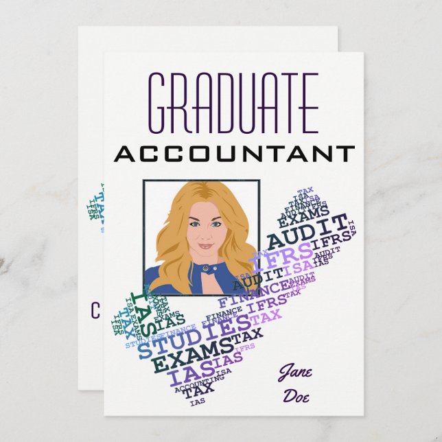 "Graduate Accountant" Invitation (Front/Back)