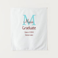 Graduate add name monogram green pink simple minim