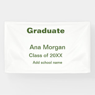Graduate add name school name class of 20XX simple Banner
