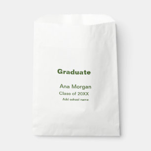 Graduate add name school name class of 20XX simple Favour Bag