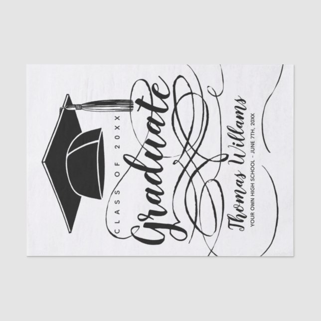 Graduate Add Name, Year, School Tissue Paper (Front)
