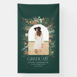 Graduate arch 1 photo green botanical modern banner