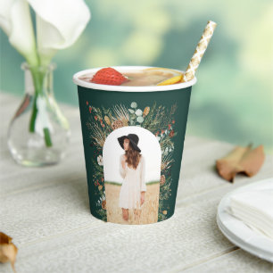 Graduate arch 1 photo green botanical modern paper cups