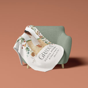 Graduate arch 1 photo natural botanical modern fleece blanket