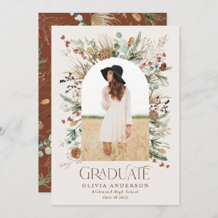 Graduate arch 1 photo terracotta botanical modern announcement