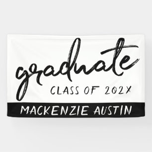 Graduate Black Script   Classic Keepsake with Year Banner