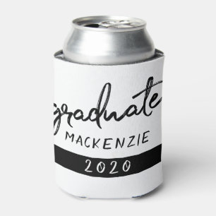 Graduate Black Script   Classic Keepsake with Year Can Cooler