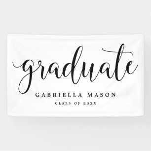 Graduate Black Script   Custom Background Colour Banner