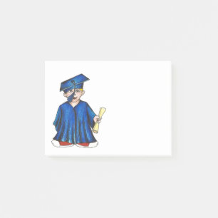 Graduate Blue Cap Gown Diploma Graduation Favour Post-it Notes