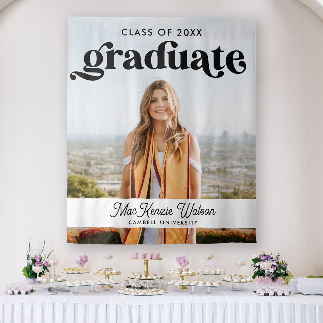 Graduate Boho Chic Trendy Class of 2025 Graduation Tapestry (Creator Uploaded)