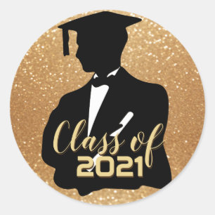 Graduate  Boy Student - Class of 20XX Classic Round Sticker