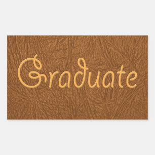 Graduate Brown Cowhide Leather Texture Look Sticker