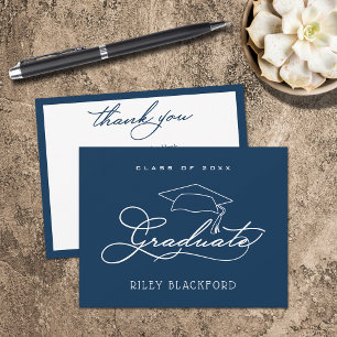 Graduate Cap Navy Blue Card