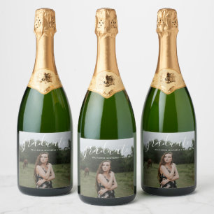 Graduate Champagne Photo Custom Sparkling Wine Label