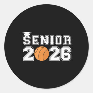 Graduate Cl Of 2026 Senior Lacrosse Player Graduat Classic Round Sticker