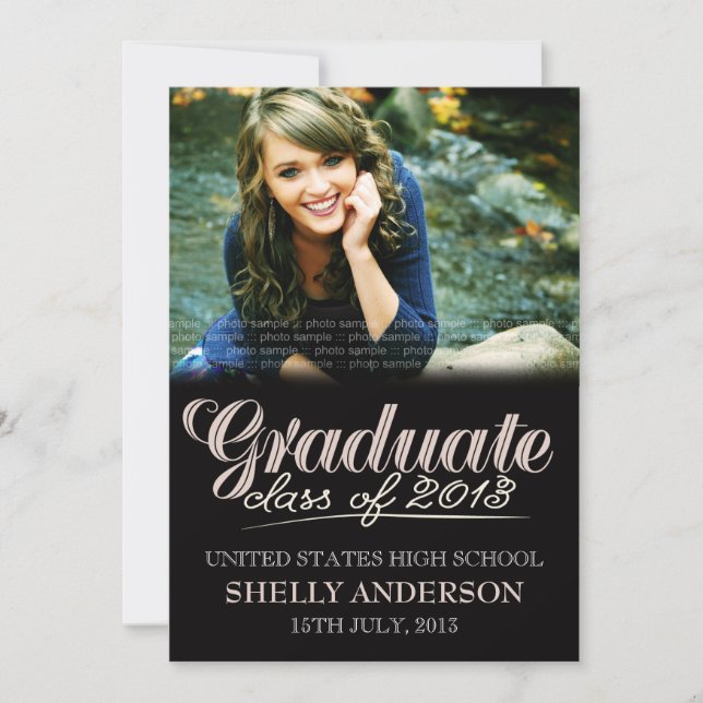 Graduate Class of 2013 Modern Typography Invite (Front)