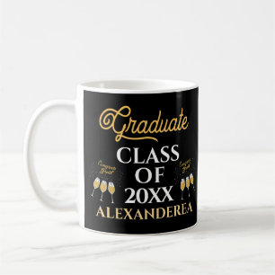 Graduate Class of 2022 Congrats Gold Black Custom Coffee Mug