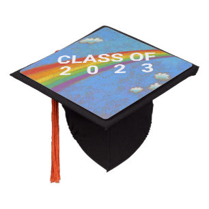 Graduate Class of 2023 Rainbow w/ Sky Graduation Cap Topper