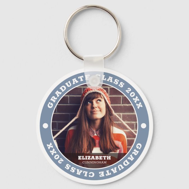 Graduate Class of 20XX Graduation Photo Keychain (Front)