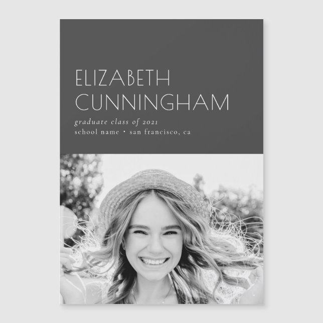 Graduate Class of 20XX Minimalist Photo Graduation (Front)