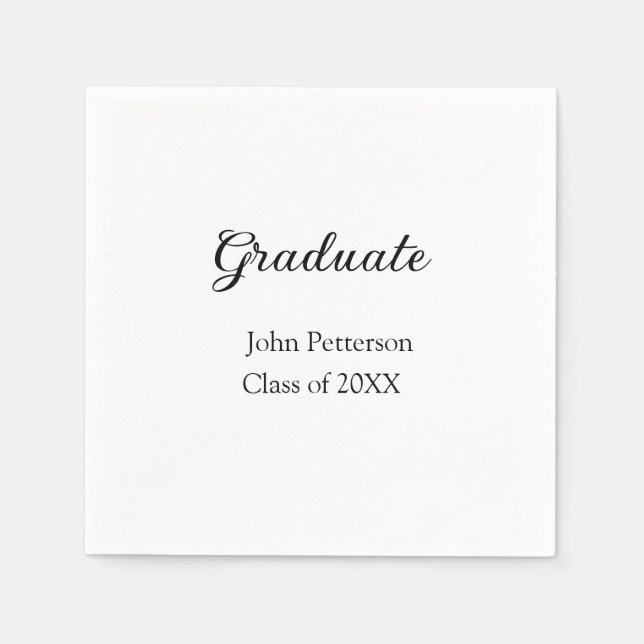 Graduate class of 20XX simple minimal graduation m Napkin (Front)