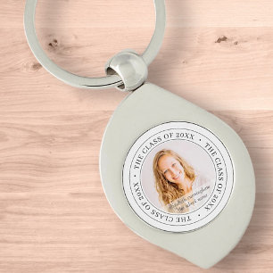 Graduate Class of 20XX Simple Modern Custom Photo Keychain