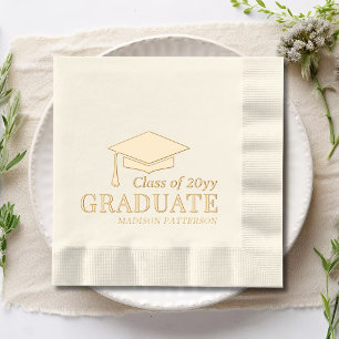 Graduate Class of Personalized Name Graduation Foil Napkins