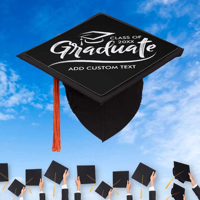 Graduate Class of Year 20XX School Colours Custom Graduation Cap Topper (Creator Uploaded)