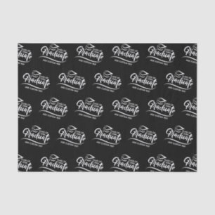 Graduate Class Year Black White Custom Graduation Tissue Paper