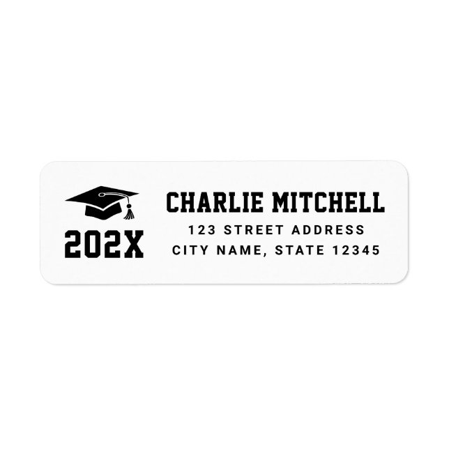 Graduate college font white black return address (Front)
