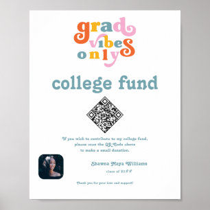 Graduate College Fund Donation QR Code Retro Sign