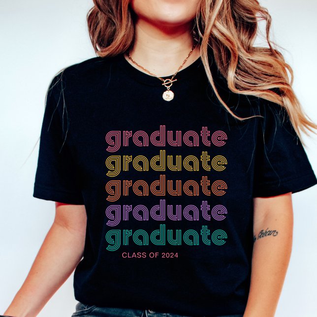 Graduate | Colourful Bright Disco Style Text T-Shirt (Creator Uploaded)