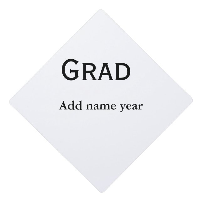 graduate congrats add name class of year graduation cap topper (Front)