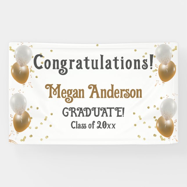 Graduate Congratulations Banner With Name (Horizontal)