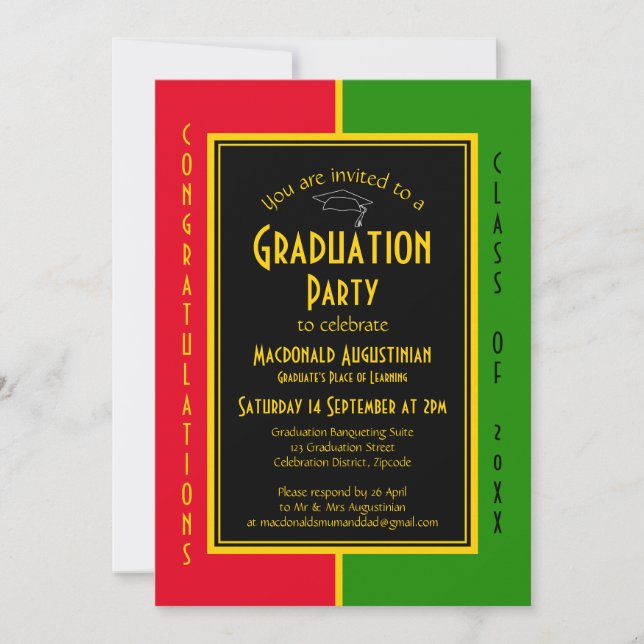 Graduate CONGRATULATIONS Ethnic Graduation Invitation (Front)