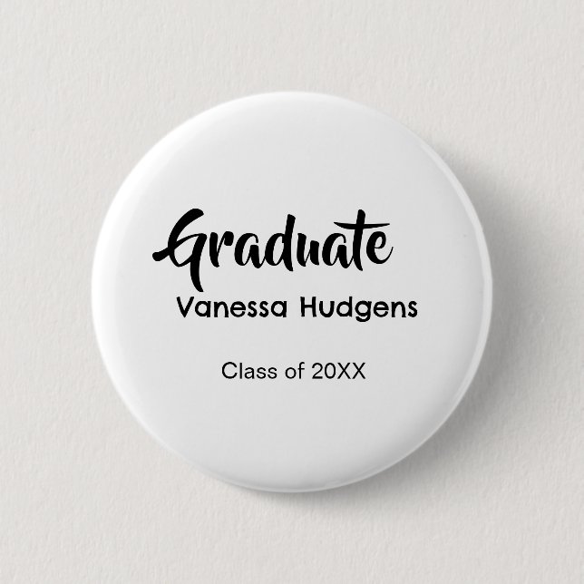 Graduate congratulations name date year class univ 2 inch round button (Front)