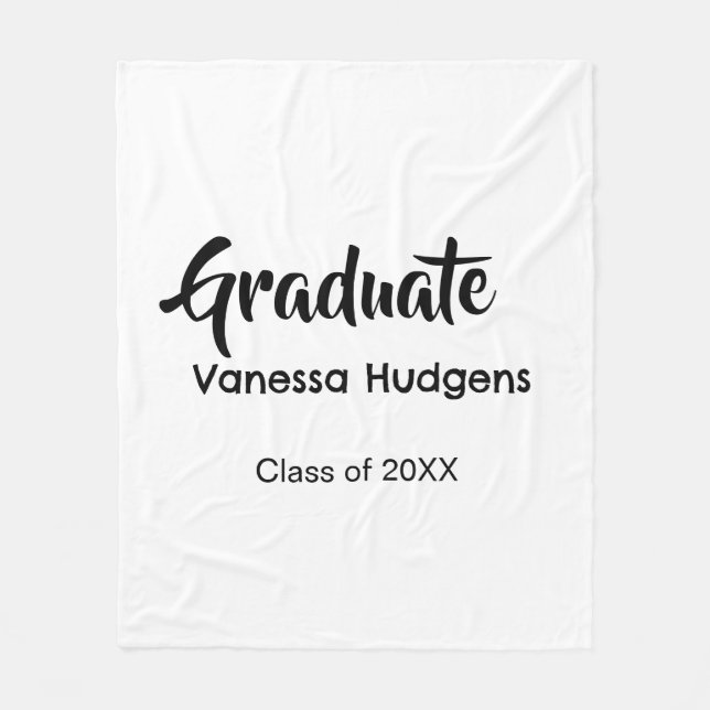 Graduate congratulations name date year class univ fleece blanket (Front)