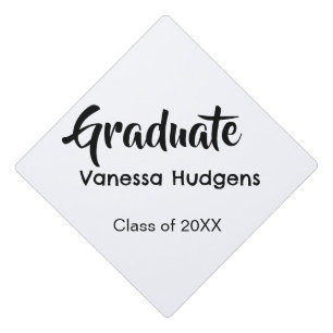 Graduate congratulations name date year class univ graduation cap topper