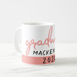 Graduate Coral Script   Hand-Lettering with Year Coffee Mug