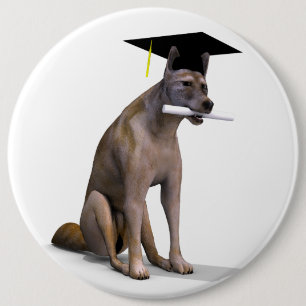 Graduate Coyote 6 Inch Round Button