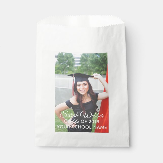 Graduate. Custom Photo and Text. Favour Bag (Front)