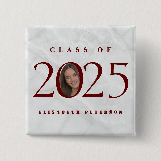 Graduate Custom Photo For Her 2 Inch Square Button (Front)