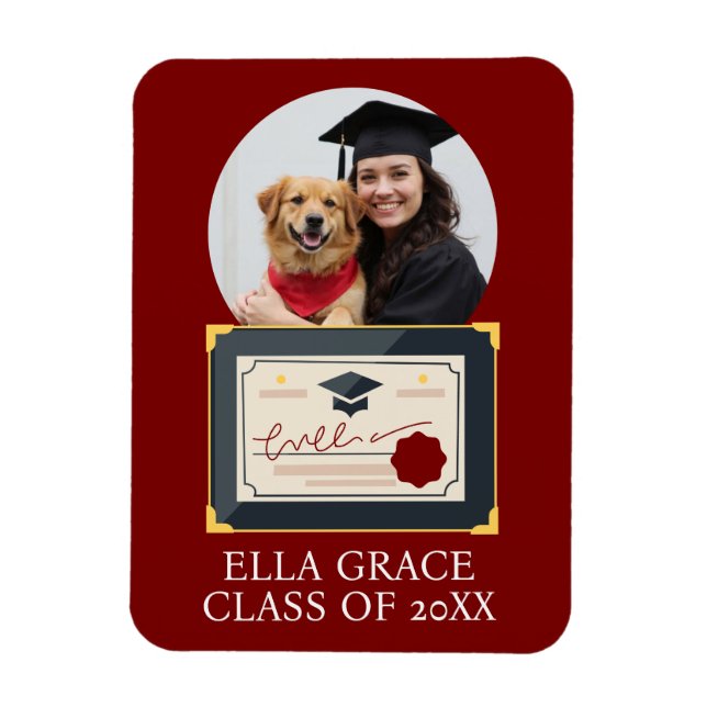 Graduate Custom Photo Graduation Frame Magnet (Vertical)