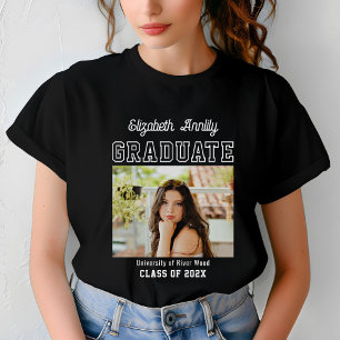 Graduate Custom Year Photo  Red College  T-Shirt