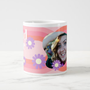 Graduate Daisy Photo Peach Large Coffee Mug
